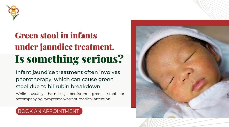 Green stool in infants under jaundice treatment. Is something serious
